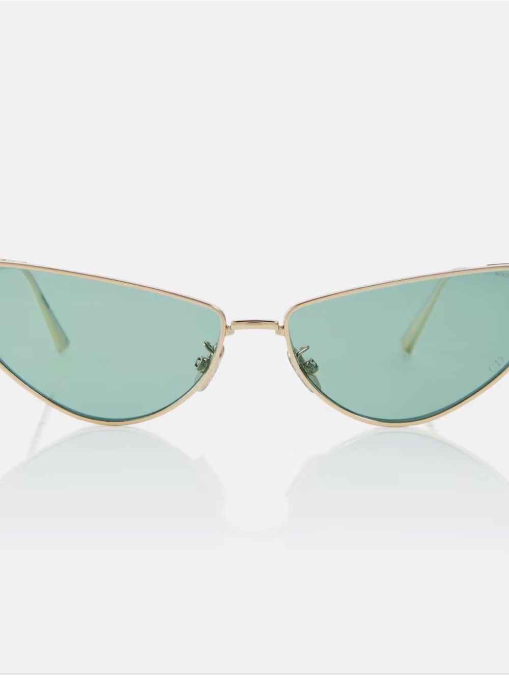 Dior Gold Cat-Eye Sunglasses with Mint Green Lenses